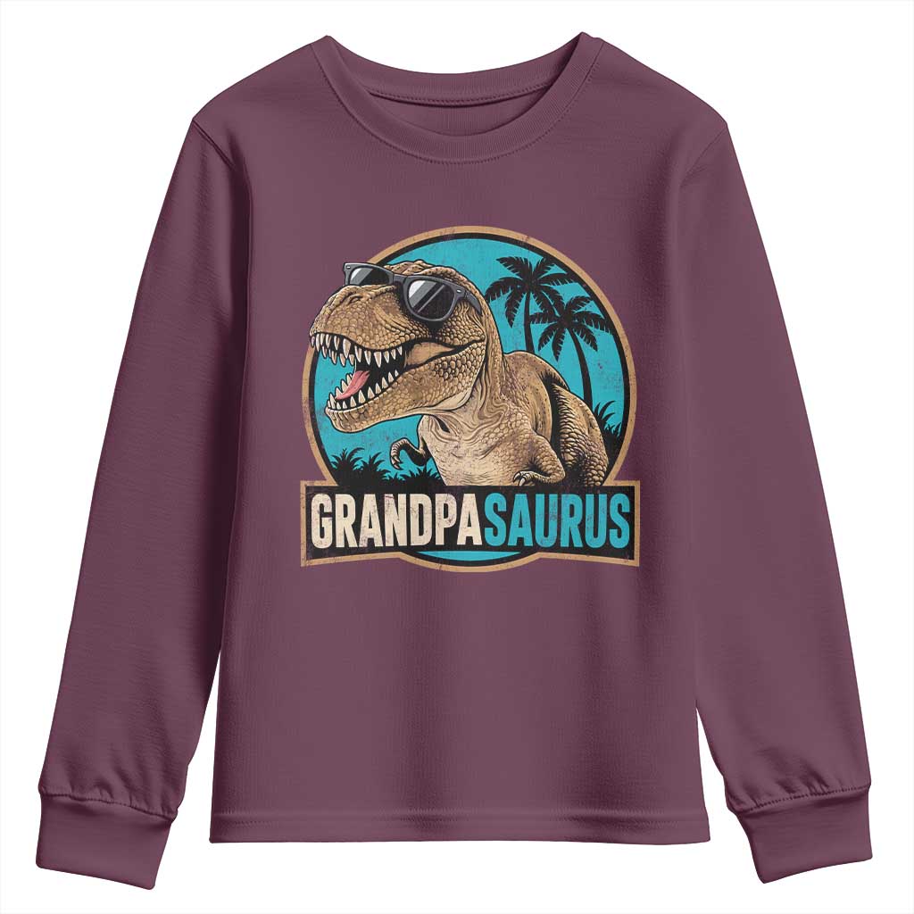 Dinosaur Grandfather Youth Sweatshirt Funny Grandpasaurus Fathers Day Family Matching