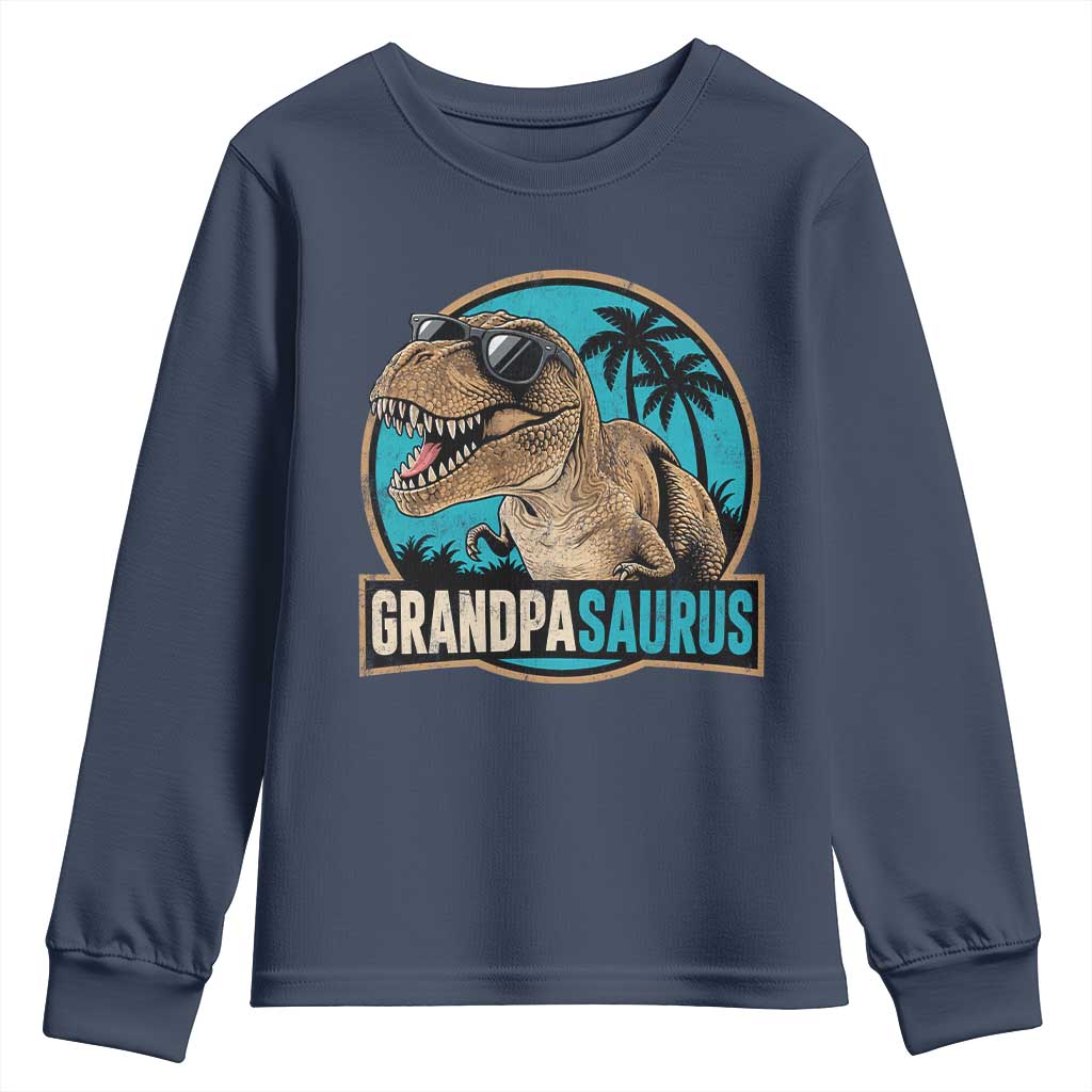 Dinosaur Grandfather Youth Sweatshirt Funny Grandpasaurus Fathers Day Family Matching