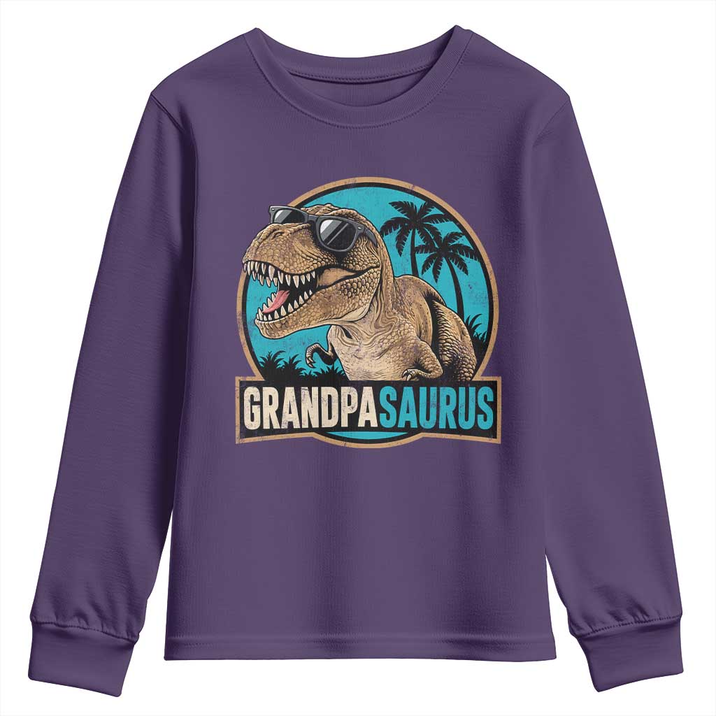 Dinosaur Grandfather Youth Sweatshirt Funny Grandpasaurus Fathers Day Family Matching