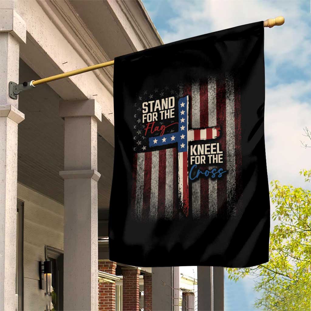 Stand For The Flag Kneel For The Cross Garden Flag Patriotic Faith Vintage American Flag