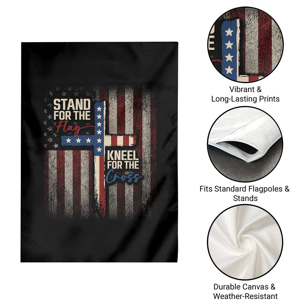 Stand For The Flag Kneel For The Cross Garden Flag Patriotic Faith Vintage American Flag