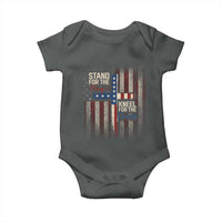 Stand For The Flag Kneel For The Cross Baby Onesie Patriotic Faith Vintage American Flag