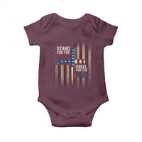 Stand For The Flag Kneel For The Cross Baby Onesie Patriotic Faith Vintage American Flag