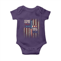 Stand For The Flag Kneel For The Cross Baby Onesie Patriotic Faith Vintage American Flag