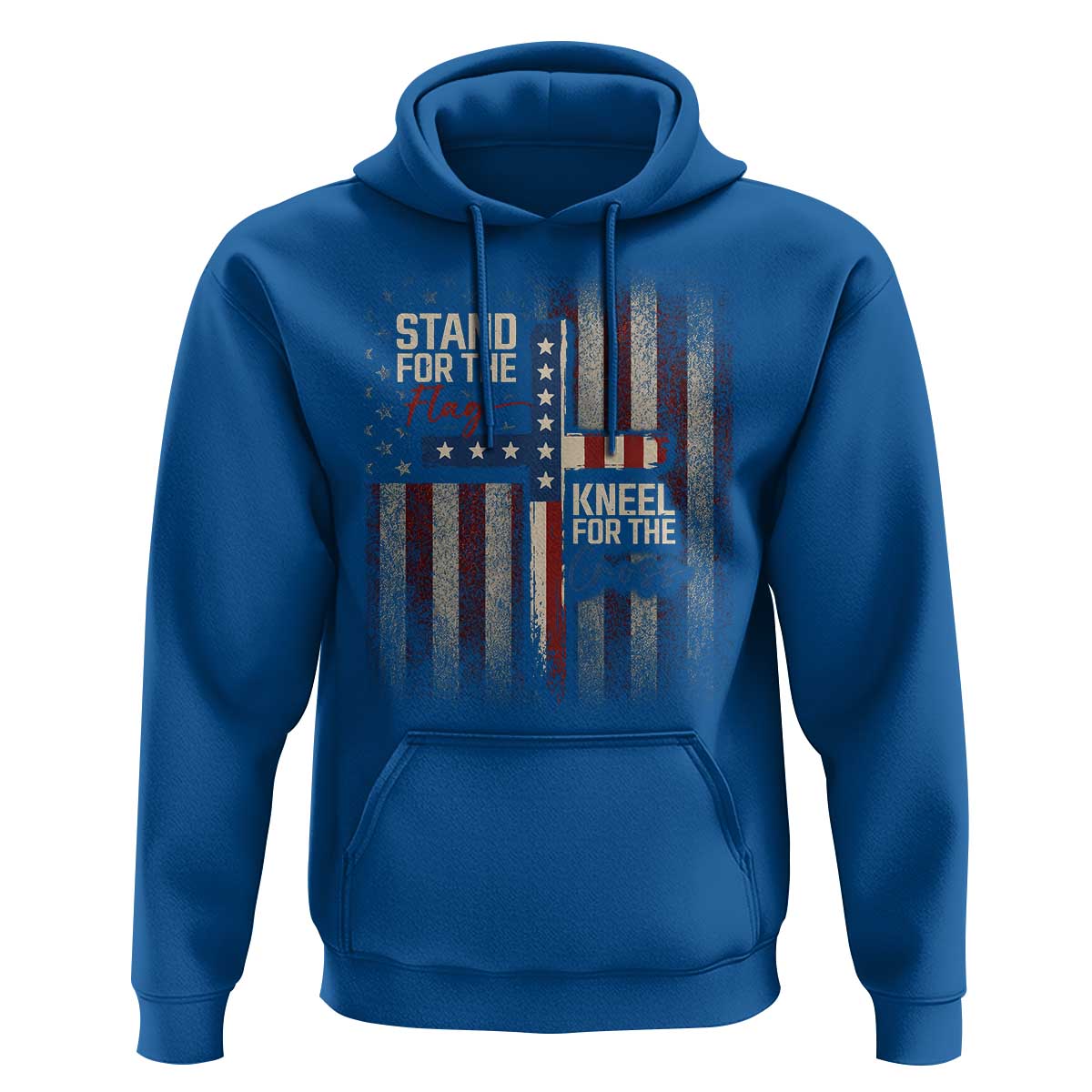 Stand For The Flag Kneel For The Cross Hoodie Patriotic Faith Vintage American Flag