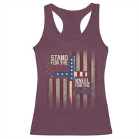 Stand For The Flag Kneel For The Cross Racerback Tank Top Patriotic Faith Vintage American Flag