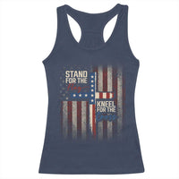 Stand For The Flag Kneel For The Cross Racerback Tank Top Patriotic Faith Vintage American Flag