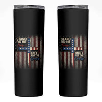 Stand For The Flag Kneel For The Cross Skinny Tumbler Patriotic Faith Vintage American Flag