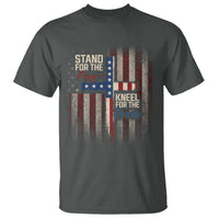 Stand For The Flag Kneel For The Cross T Shirt Patriotic Faith Vintage American Flag