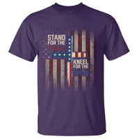 Stand For The Flag Kneel For The Cross T Shirt Patriotic Faith Vintage American Flag