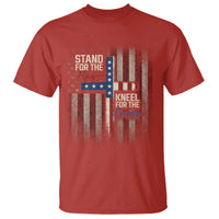 Stand For The Flag Kneel For The Cross T Shirt Patriotic Faith Vintage American Flag
