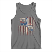 Stand For The Flag Kneel For The Cross Tank Top Patriotic Faith Vintage American Flag