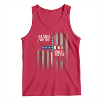Stand For The Flag Kneel For The Cross Tank Top Patriotic Faith Vintage American Flag