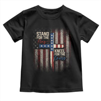 Stand For The Flag Kneel For The Cross Toddler T Shirt Patriotic Faith Vintage American Flag