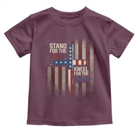 Stand For The Flag Kneel For The Cross Toddler T Shirt Patriotic Faith Vintage American Flag