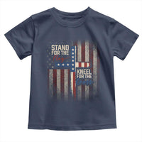 Stand For The Flag Kneel For The Cross Toddler T Shirt Patriotic Faith Vintage American Flag