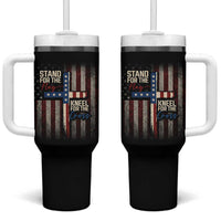 Stand For The Flag Kneel For The Cross Tumbler With Handle Patriotic Faith Vintage American Flag