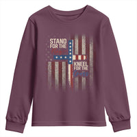Stand For The Flag Kneel For The Cross Youth Sweatshirt Patriotic Faith Vintage American Flag