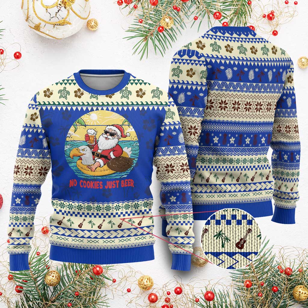 Funny Xmas In July Ugly Christmas Sweater No Cookies Just Beer Santa Summer Season Eagle Float - Wonder Print Shop