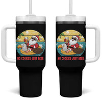 Funny Christmas In July Tumbler With Handle No Cookies Just Beer Santa Summer Season Eagle Float - Wonder Print Shop
