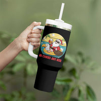 Funny Christmas In July Tumbler With Handle No Cookies Just Beer Santa Summer Season Eagle Float - Wonder Print Shop