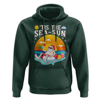Funny Christmas In July Hoodie Tis The Sea Sun Santa Beach Summer Season Xmas - Wonder Print Shop