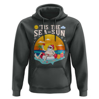 Funny Christmas In July Hoodie Tis The Sea Sun Santa Beach Summer Season Xmas - Wonder Print Shop