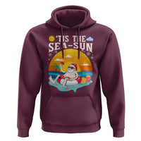 Funny Christmas In July Hoodie Tis The Sea Sun Santa Beach Summer Season Xmas - Wonder Print Shop
