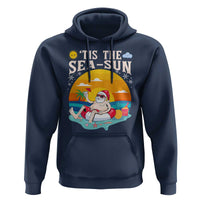 Funny Christmas In July Hoodie Tis The Sea Sun Santa Beach Summer Season Xmas - Wonder Print Shop