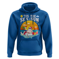 Funny Christmas In July Hoodie Tis The Sea Sun Santa Beach Summer Season Xmas - Wonder Print Shop