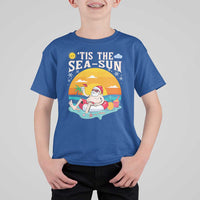 Funny Christmas In July T Shirt For Kid Tis The Sea Sun Santa Beach Summer Season Xmas - Wonder Print Shop