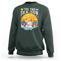 Funny Christmas In July Sweatshirt Tis The Sea Sun Santa Beach Summer Season Xmas - Wonder Print Shop
