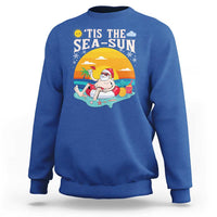 Funny Christmas In July Sweatshirt Tis The Sea Sun Santa Beach Summer Season Xmas - Wonder Print Shop