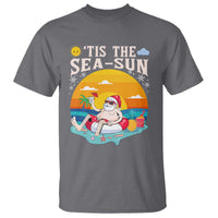 Funny Christmas In July T Shirt Tis The Sea Sun Santa Beach Summer Season Xmas - Wonder Print Shop