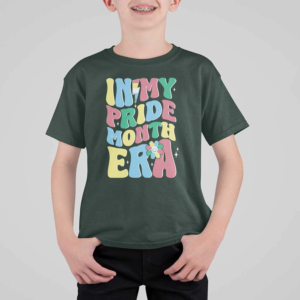 Disability Pride Month T Shirt For Kid In My Pride Month Era Retro Groovy Flower - Wonder Print Shop