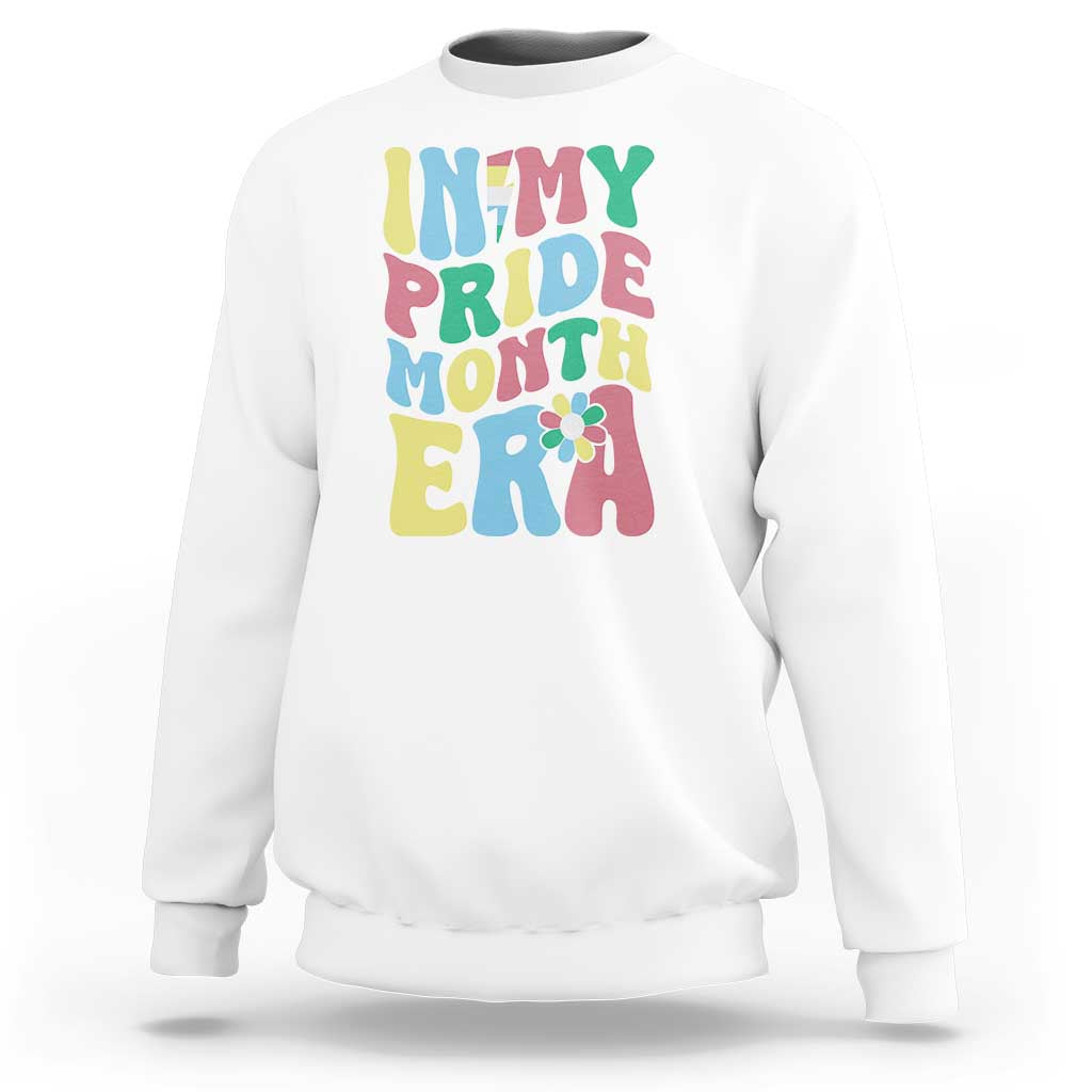 Disability Pride Month Sweatshirt In My Pride Month Era Retro Groovy Flower - Wonder Print Shop