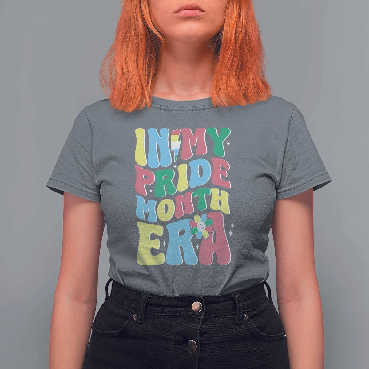 Disability Pride Month T Shirt For Women In My Pride Month Era Retro Groovy Flower - Wonder Print Shop