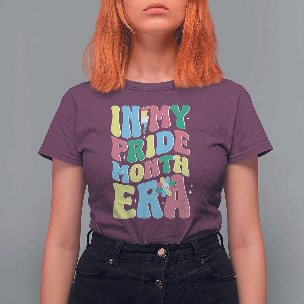 Disability Pride Month T Shirt For Women In My Pride Month Era Retro Groovy Flower - Wonder Print Shop