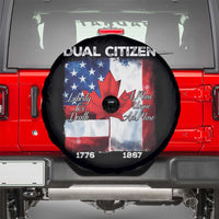Funny Canadian American Spare Tire Cover Dual Citizen Liberty Or Death A Mari Usque Ad Mare - Wonder Print Shop