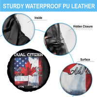Funny Canadian American Spare Tire Cover Dual Citizen Liberty Or Death A Mari Usque Ad Mare - Wonder Print Shop