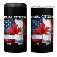 Funny Canadian American 4 in 1 Can Cooler Tumbler Dual Citizen Liberty Or Death A Mari Usque Ad Mare - Wonder Print Shop