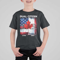 Funny Canadian American T Shirt For Kid Dual Citizen Liberty Or Death A Mari Usque Ad Mare - Wonder Print Shop