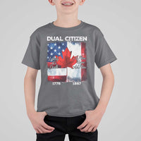 Funny Canadian American T Shirt For Kid Dual Citizen Liberty Or Death A Mari Usque Ad Mare - Wonder Print Shop