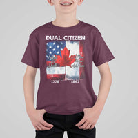 Funny Canadian American T Shirt For Kid Dual Citizen Liberty Or Death A Mari Usque Ad Mare - Wonder Print Shop