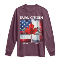 Funny Canadian American Long Sleeve Shirt Dual Citizen Liberty Or Death A Mari Usque Ad Mare - Wonder Print Shop