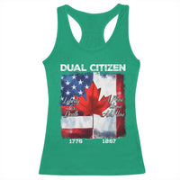 Funny Canadian American Racerback Tank Top Dual Citizen Liberty Or Death A Mari Usque Ad Mare - Wonder Print Shop