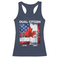 Funny Canadian American Racerback Tank Top Dual Citizen Liberty Or Death A Mari Usque Ad Mare - Wonder Print Shop