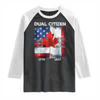 Funny Canadian American Raglan Shirt Dual Citizen Liberty Or Death A Mari Usque Ad Mare - Wonder Print Shop