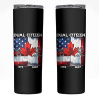Funny Canadian American Skinny Tumbler Dual Citizen Liberty Or Death A Mari Usque Ad Mare - Wonder Print Shop