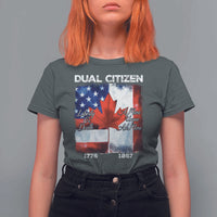 Funny Canadian American T Shirt For Women Dual Citizen Liberty Or Death A Mari Usque Ad Mare - Wonder Print Shop